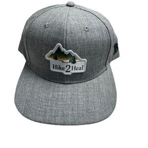 Branded Bills "Hike 2 Heal" Gray Wool Blend Snapback‎ Outdoor Adventure Cap Hat